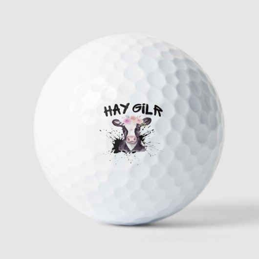 Hay Girl Farmer Funny Cattle Koe Boerderij Lovers Golfballen (Voorkant)