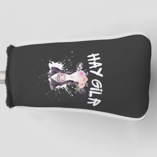 Hay Girl Farmer Funny Cattle Koe Boerderij Lovers Golfheadcover (Voorkant)