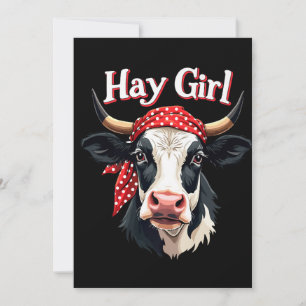 Hay Girl Farmer Funny Cattle Koe Boerderij Lovers Kaart