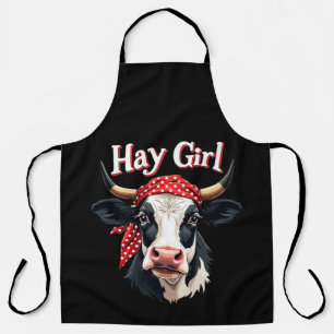 Hay Girl Farmer Funny Cattle Koe Boerderij Lovers Schort