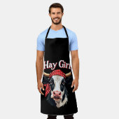 Hay Girl Farmer Funny Cattle Koe Boerderij Lovers Schort (Gedragen)