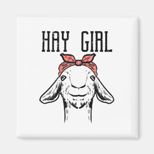 Hay Girl Geit Grappig Boerderij Dierenmeisjes Kind Magneet