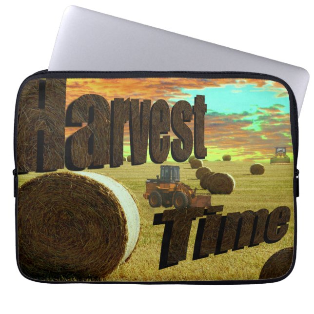 Hay Harvesting Time Logo en Thema Laptop Sleeve (Voorkant)