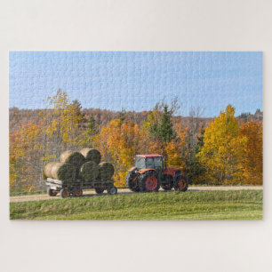Hay Hauling in Vermont in het najaar Legpuzzel