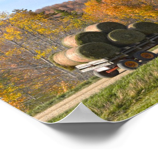 Hay Hauling in Vermont in het najaar Poster (Hoek)