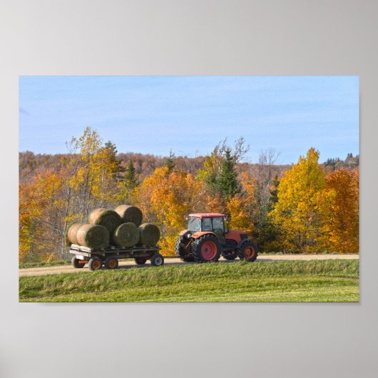 Hay Hauling in Vermont in het najaar Poster (Voorkant)