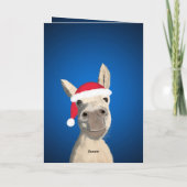 Hay Hay Hay Pun Donkey Santa Hoed Feestdagen Kaart (Achterkant)