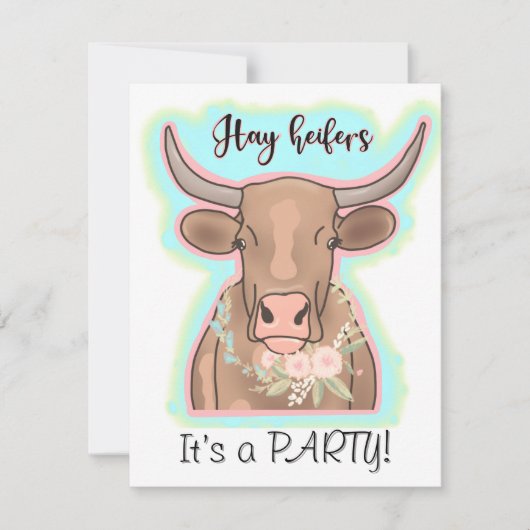 Hay heifers it’s a party kaart (Voorkant)