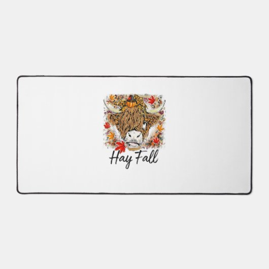 Hay Herfst Highland Koe Leopard Thanksgiving Heife Bureaumat (Voorkant)