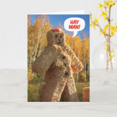 Hay Man, Happy Birthday Herfst Birthday Kaart (Gele Bloem)