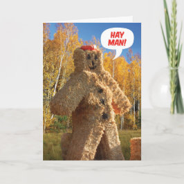 Hay Man, Happy Birthday Herfst Birthday Kaart
