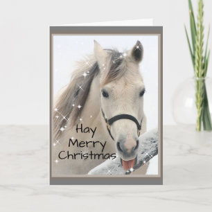 Hay Merry kerstpaard Boerderij Animal Humor Kaart