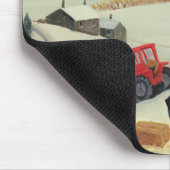 Hay naar de schapen brengen door tractor muismat (Hoek)