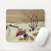 Hay naar de schapen brengen door tractor muismat (Met muis)