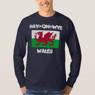 Hay-on-Wye, Wales met Welsh flag T-shirt