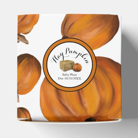 Hay pompoen Baby shower Bedankdoosjes (Bovenkant)