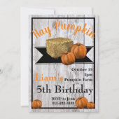 Hay Pompoen Herfst Verjaardagsfeestuitnodiging Kaart (Voorkant)