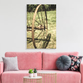 Hay Rake Wheel Aged Canvas Afdruk (Insitu (Woonkamer))
