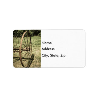 Hay Rake Wheel Aged Etiket
