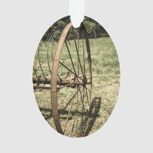 Hay Rake Wheel Aged Ornament (achterkant)