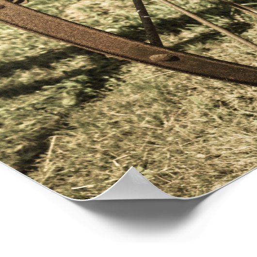 Hay Rake Wheel Aged Poster (Hoek)