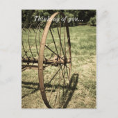 Hay Rake Wheel Aged Thinking of You Briefkaart (Voorkant)