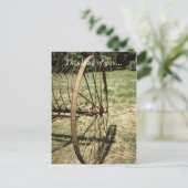 Hay Rake Wheel Aged Thinking of You Briefkaart (Staand voorkant)