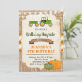 Hay ride party verjaardagsuitnodiging kaart (Staand voorkant)