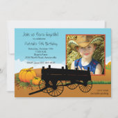 Hay Ride Photo Invitation Kaart (Voorkant)