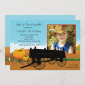 Hay Ride Photo Invitation Kaart (Voorkant / Achterkant)