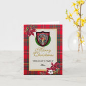 Hay Schotse Clan Tartan & Crest Kaart (Gele Bloem)