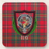 Hay Scottish Clan Tartan & Crest Bier Onderzetter (Voorkant)