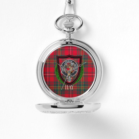Hay Scottish Clan Tartan & Crest Horloge (Voorkant)
