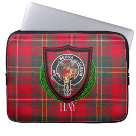Hay Scottish Clan Tartan & Crest Laptop Sleeve