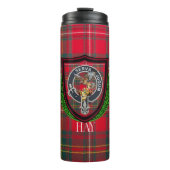 Hay Scottish Clan Tartan & Crest Thermosbeker (Voorkant)