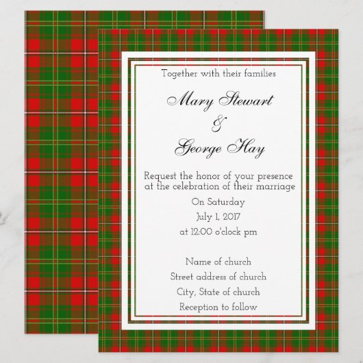 Hay Scottish Wedding Invitation Kaart (Voorkant / Achterkant)
