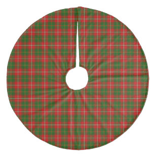 Hay tartan red green plaid fleece kerstboom rok