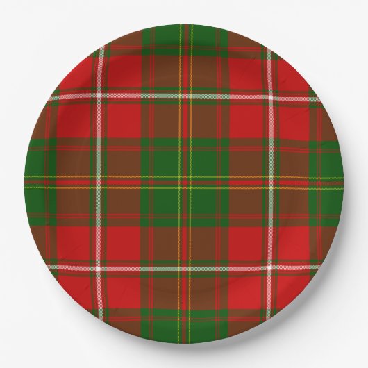Hay tartan red green plaid papieren bordje (Voorkant)