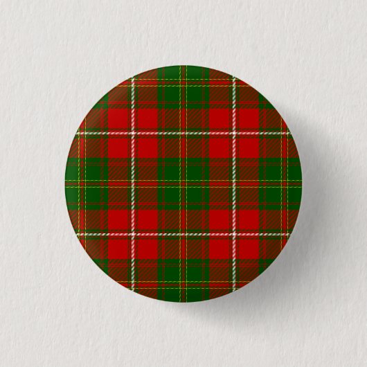 Hay tartan red green plaid ronde button 3,2 cm (Voorkant)