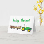 Hay There Tractor en Hay Wagon Hayride Kaart (Gele Bloem)