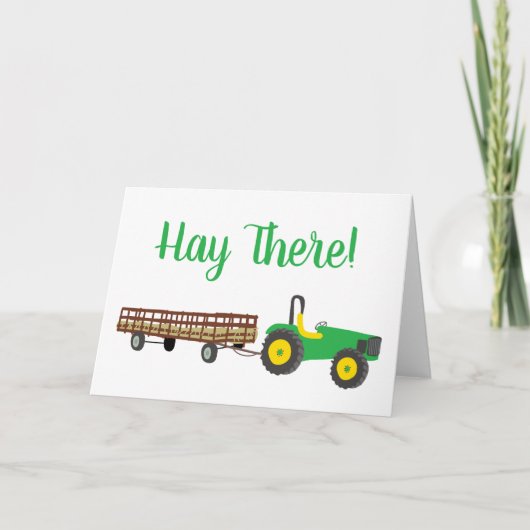 Hay There Tractor en Hay Wagon Hayride Kaart (Voorkant)