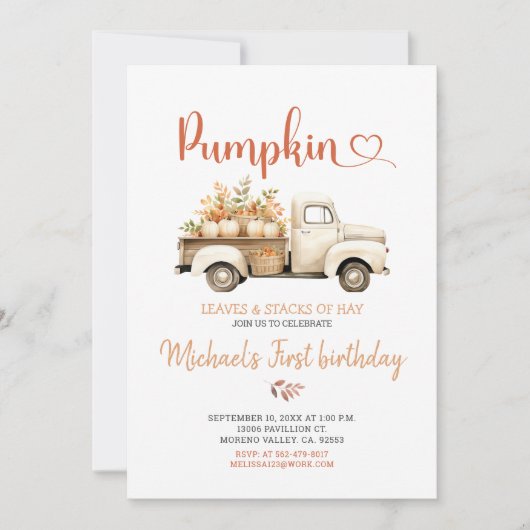 Hay verlaat pompoen Herfst verjaardagsfeest witte  Kaart (Voorkant)