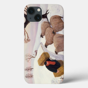 Hay vervoeren naar de schapen in de winter Case-Mate iPhone case