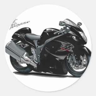 Hayabusa Black Bike Ronde Sticker