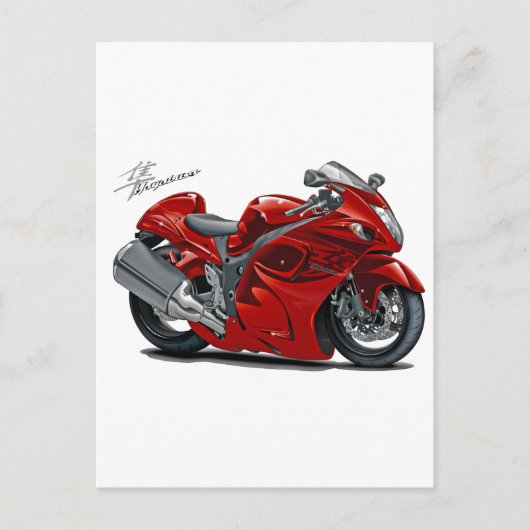 Hayabusa Red Bike Briefkaart (Voorkant)