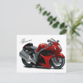 Hayabusa Red-Black Bike Briefkaart (Staand voorkant)