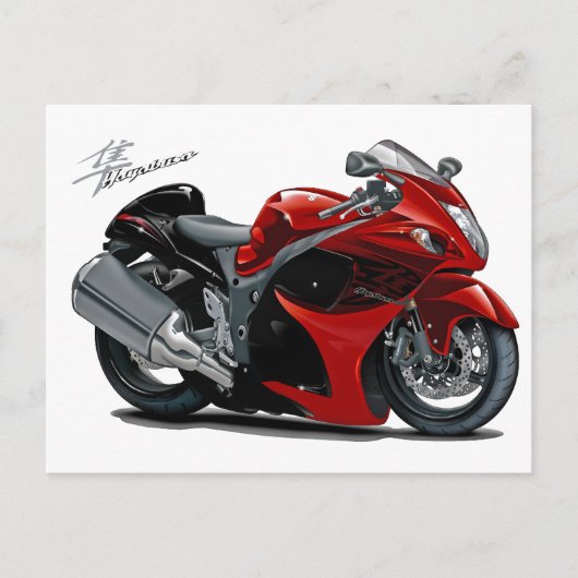 Hayabusa Red-Black Bike Briefkaart (Voorkant)
