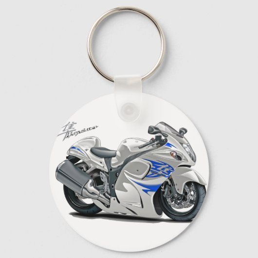 Hayabusa White-Blue Bike Sleutelhanger (Voorkant)