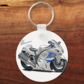 Hayabusa White-Blue Bike Sleutelhanger (Voorkant)