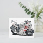 Hayabusa White-Red Bike Briefkaart (Staand voorkant)